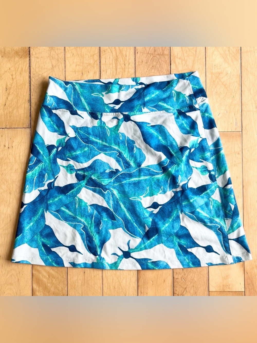 Patagonia Tropical Leaf Blue Print Skirt – Size Small - Picture 2 of 7
